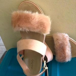 ALDO fuzzy sandal.